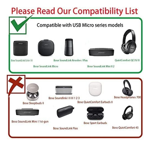 Cargador Micro Usb Para Bose Soundlink Color Ii/2, Bose Soun
