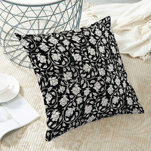 Capas De Almohadas De Crema De Crema Negra Cxmeifly 18 X 18