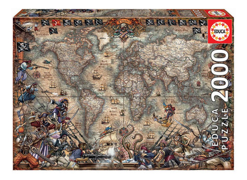 Puzzle Rompecabezas 2000 Piezas Mapa De Piratas Educa