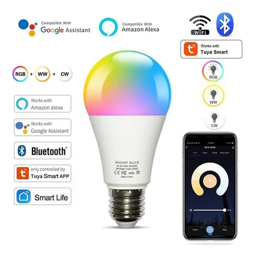 Bombillo Inteligente Wifi Led Rgb Alexa Google Smart Life