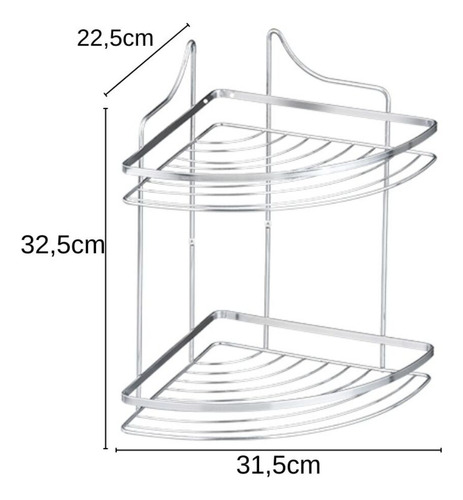 Porta Shampoo Cantoneira Dupla Laminada Cromada Mm Passerini