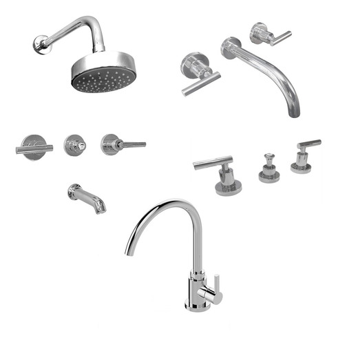 Combo Griferia Climb Hidromet Lever Baño Cocina Monocomando