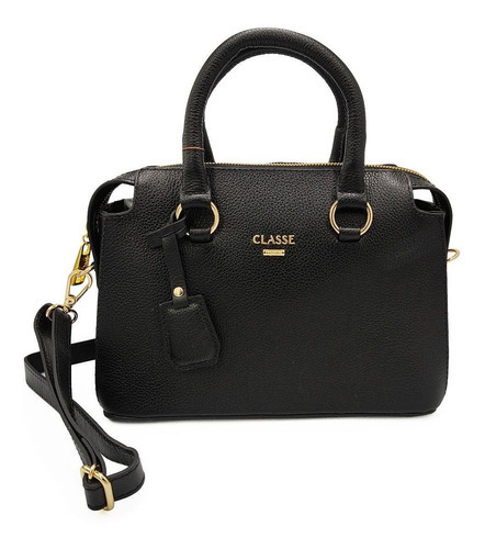 Bolsa Classe Couro Mini Bag Feminina Classe Couro 2252 Preto