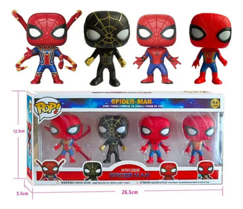 Kit Figuras De Ação Homem Aranha Pop! Com 04 Unidades Spider