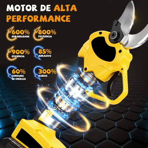 Tesoura Alicate Poda Galho Árvore Elétrica Tesoura 30mm 21v Preto