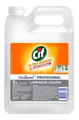 Cif Antigrasa Profesional Ultra Rápido Unilever 5 Lts