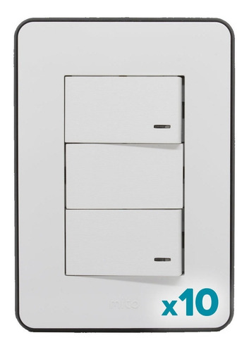 Llave De Luz Armada Jeluz Mito Dos Teclas Pack X 10