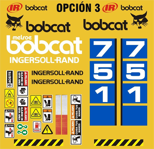 Calcomanías Para Minicargador Bobcat 751 Opción 3