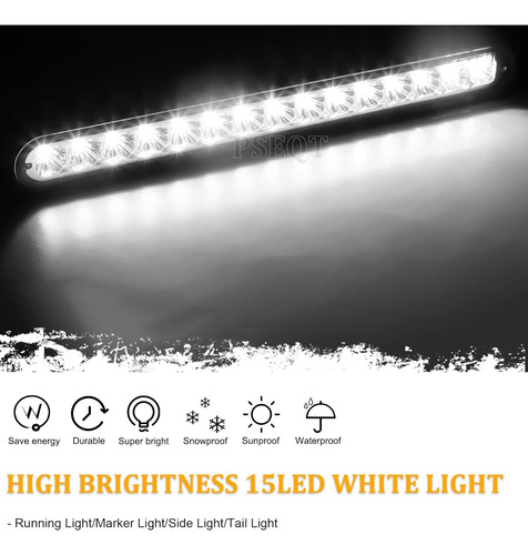 Luz Led De Identificación De Remolque Pseqt 10 15 Led Revers