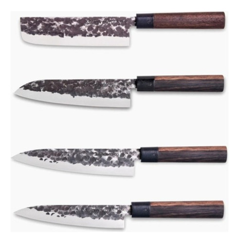 Setx4 Cuchillos Sushi 3clavele Usuba+santoku+cocina+cocinero