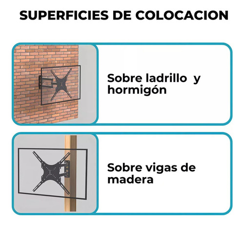 Soporte Tv Led Smart Samsung Tcl Lg 32-55 Brazo Móvil Negro