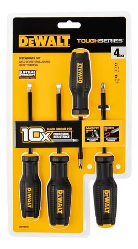 Juego Destornilladores Toughseries Dewalt 4 Pzs Dwht65101