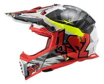 Comprar Casco Cross Ls2 Mx437 Fast Evo Crusher Rojo Gris- Nany Motos
