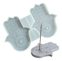 Comprar Molde Silicona 2 Manos Fatima Hamsa Sahumerio Resina Cemento Color Transparente