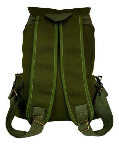 Mochila vintage de lona para mujer Comporta Notebook Color Verde