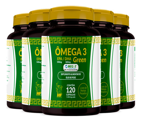 Super Omega 3 Oleo De Peixe 1000mg Kit 5x 120cps Hf Supl
