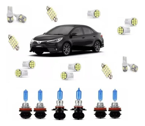 Kit Lâmpada Super Branca + Led Corolla 2018 2019 Gli Xei