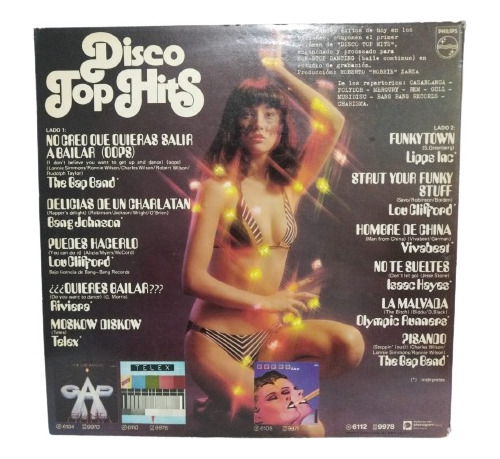 Varios Artistas Disco Top Hits. Lp La Cueva Musical