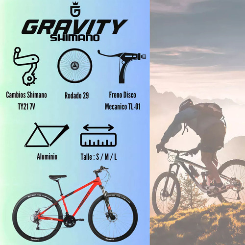 Gravity Smash Mountain Bike R29 M Color Rojo/negro