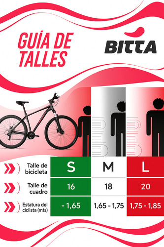 Bicicleta Bitta Vulcano Rodado 29 Aluminio 6061 Hidroformado Cableado Interno Shimano 21 Velocidades Suspensión Con Bloqueo Frenos A Disco Talle S Color Titanio Terra Mtb Con Cubiertas Maxxis