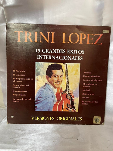 Trini López 15 Grandes Éxitos Internacionales Disco Vinilo