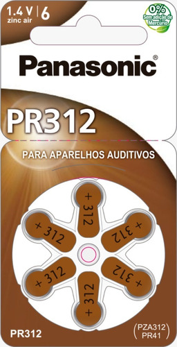 120 Pilhas Auditivas Zinc-air Pr312h (20 Cartelas)