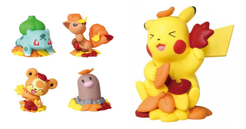 Pokemon Pikachu Bulbasaur Diglett Teddiursa Vulpix Tomy Set