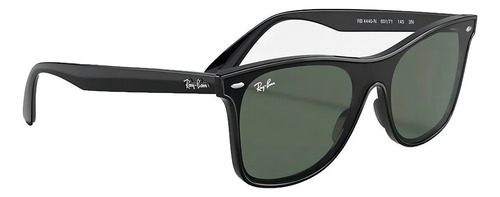 Anteojos de sol Ray-Ban Wayfarer Blaze talle Large diseño Liso armazón gloss black y lente green