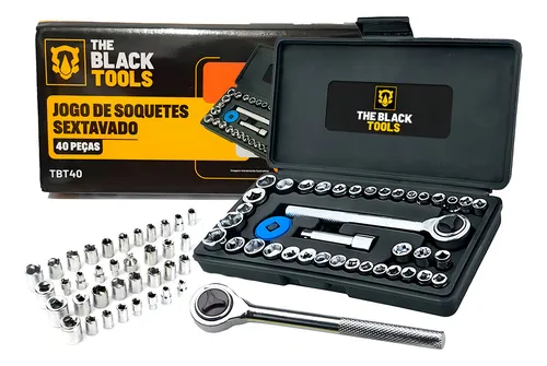Kit Jogo De Ferramentas 40 Peças Com Soquetes E Kit Chave