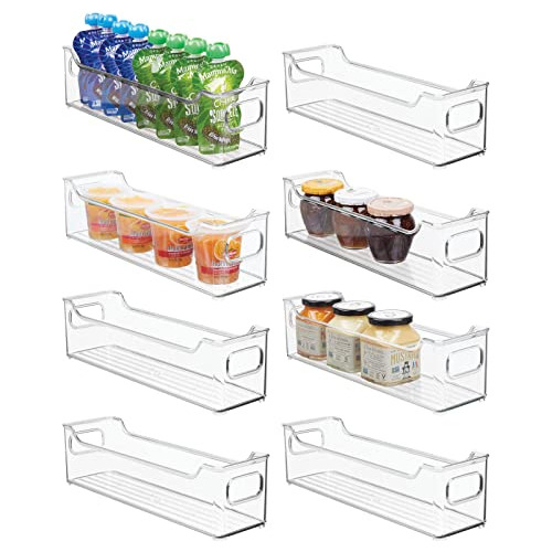 Mdesign Slim Stackable Plastic Storage Organization Bin...