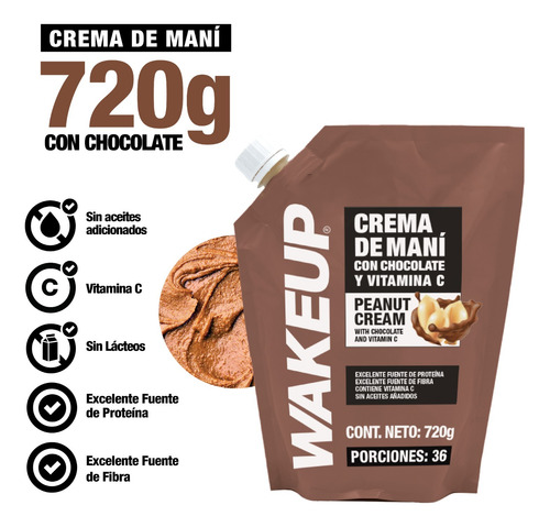 Crema De Mani Chocolate Doypack Wake Up 720 Gr