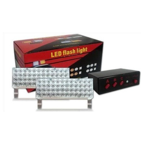 Estrobos 48 Led Tipo Policia Blanco/blanco Rojo/azul