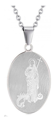 Collar Santa Marta Proteccion Medalla Acero Inoxi + Estuche 