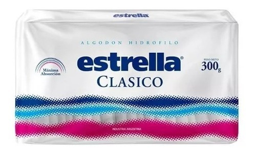 Algodón Estrella Clásico Maxima Absorción X 300 Gramos