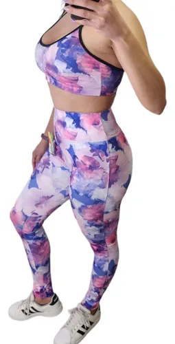Conjuntos Deportivos De Mujer Color Flores Violeta