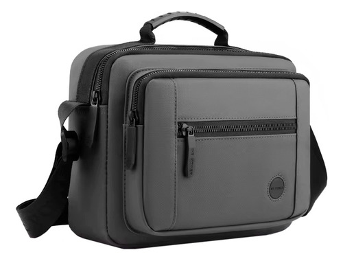 Morral Bandolera Con Correa Ajustable Y Múltiples Bolsillos Color Gris
