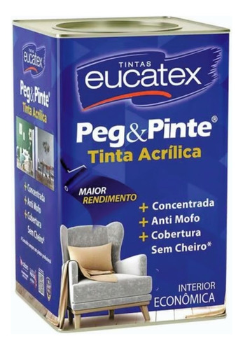 Tinta Acrilica Branco 18 L  Peg&pinte Econômica Eucatex