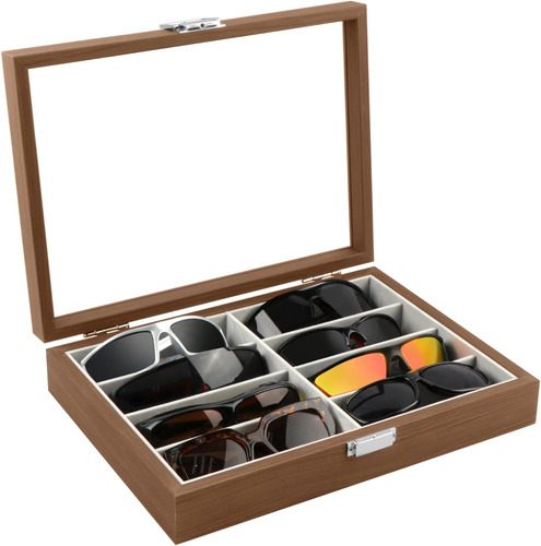 Homeanda Wooden Color 8 Grids Gafas Gafas Gafas De Sol Gafas