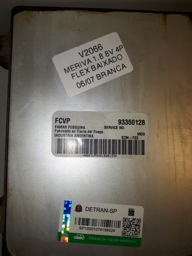 Kit Módulo Injeção Meriva 07 1.8 8v Flex Fcvp 93350128 V2066