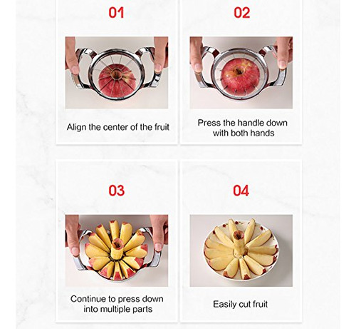 Cortador Y Descorazonador De Manzanas De Acero Inoxidable -