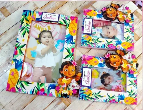15 Portaretratos Moana Con Vidrio Foto 10x15cm Personalizado