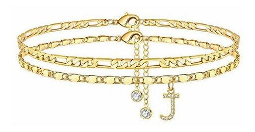 Ursteel - Pulseras De Tobillo Para Mujer, Chapado En Oro De 