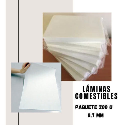 Papel Lamina Comestible De Arroz0.7 Mm X 200 Hojas