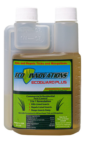 Ecoguard Plus, 8 Oz, Todo Natural, Control De Garrapatas Y M