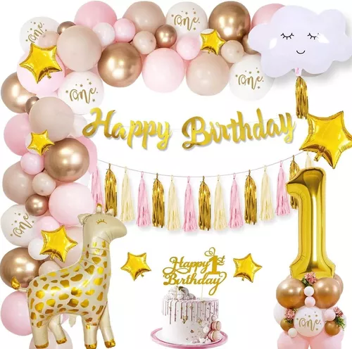 Número 1 signo 1er cumpleaños fiesta decoración 1st cumpleaños fiesta signo  rosa oro brillo número uno signo de la niña cumpleaños fiesta decoraciones  -  México