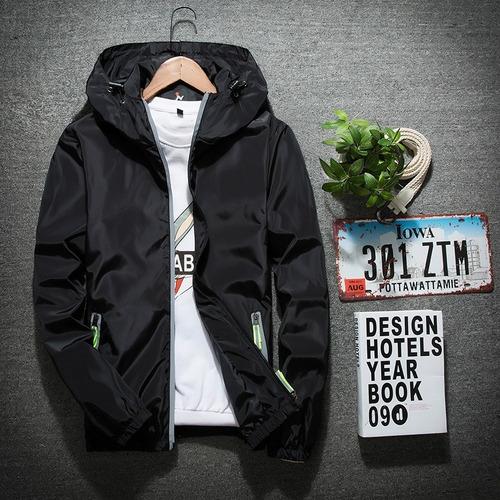 Chamarra Impermeable Chaqueta Para Hombre Con Capucha