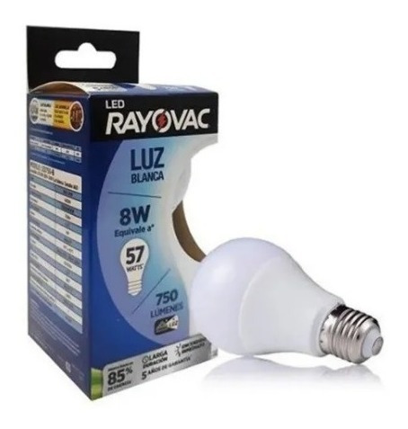 Lámpara Led Rayovac 8w Luz Fria 6500k 15000h 