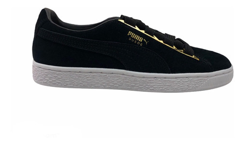 Tenis Puma Suede Negro, Dorado Unisex 