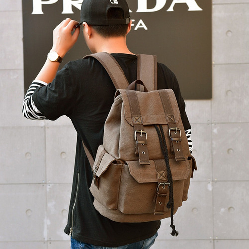 Mochila De Viaje Café, Bolsa De Accesorio De Hombres