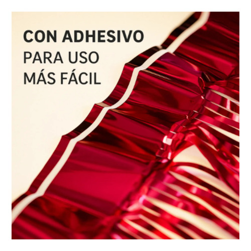 Cortina Tira Lluvia Metalizada P/ Mesa 2.75m X 75cm Cod 093 Rojo
